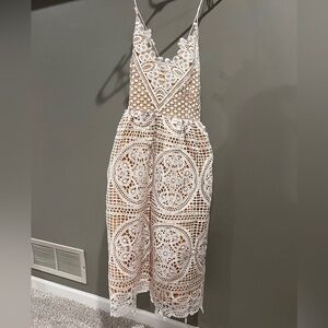 White Lace Midi Dress